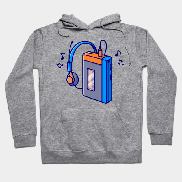 Music Player Cassete Tape Cartoon Hoodie by Catalyst Labs